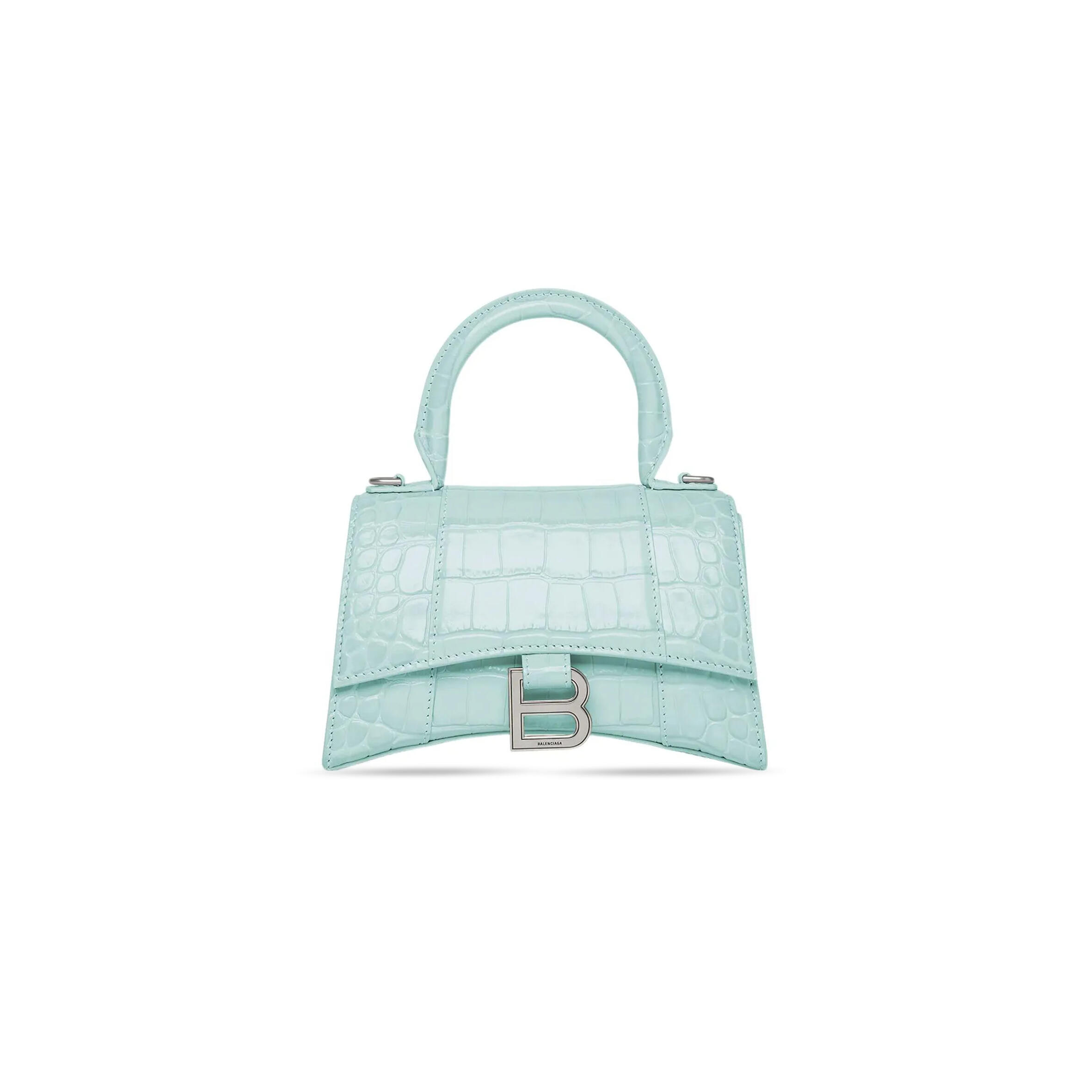 BALENCIAGA WOMEN'S HOURGLASS HANDBAG XS IN LAKE BLUE 5928331LR6Y3914 (18.8*13*7.9cm)
